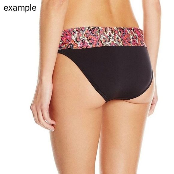 Kenneth Cole Reaction Fold Over Paisley Bikini Swim Bottom Small - Picture 3 of 10